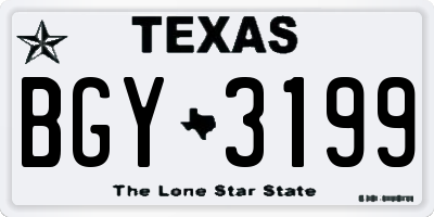 TX license plate BGY3199