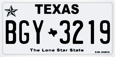 TX license plate BGY3219