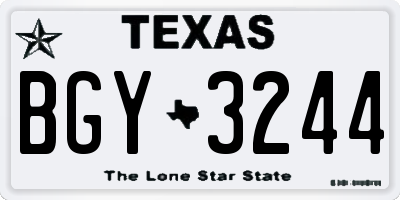 TX license plate BGY3244
