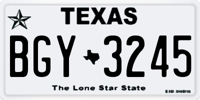 TX license plate BGY3245