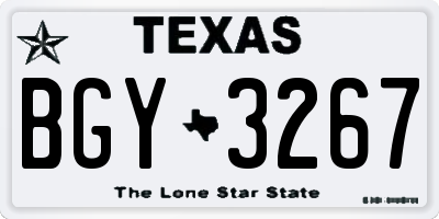 TX license plate BGY3267
