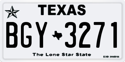 TX license plate BGY3271