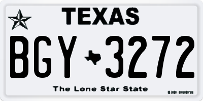 TX license plate BGY3272