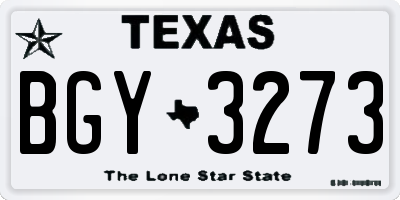 TX license plate BGY3273