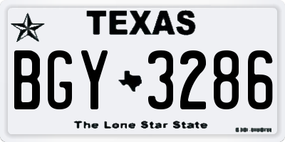 TX license plate BGY3286