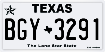 TX license plate BGY3291