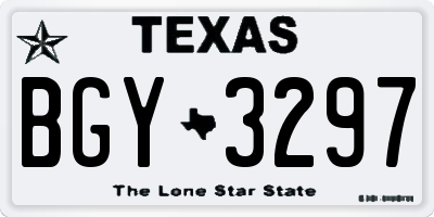 TX license plate BGY3297