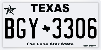 TX license plate BGY3306