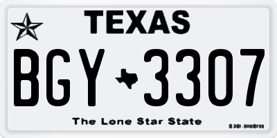 TX license plate BGY3307