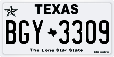 TX license plate BGY3309