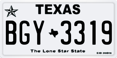 TX license plate BGY3319