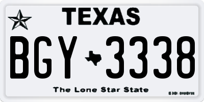 TX license plate BGY3338