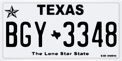 TX license plate BGY3348