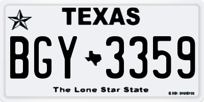 TX license plate BGY3359