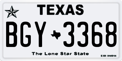 TX license plate BGY3368