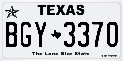 TX license plate BGY3370