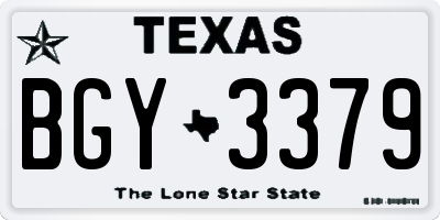 TX license plate BGY3379