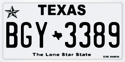 TX license plate BGY3389