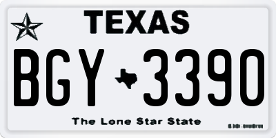 TX license plate BGY3390