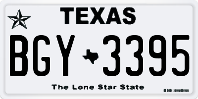 TX license plate BGY3395