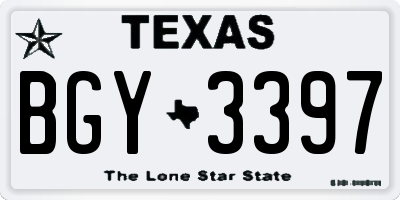 TX license plate BGY3397