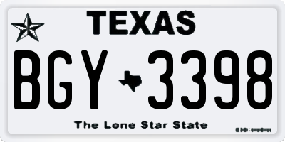 TX license plate BGY3398