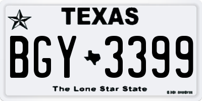 TX license plate BGY3399