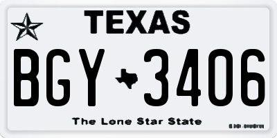 TX license plate BGY3406