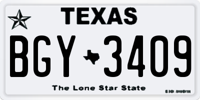 TX license plate BGY3409
