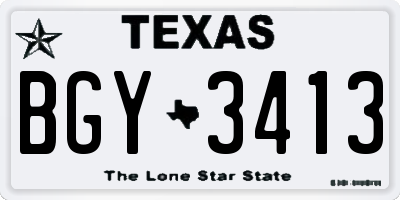 TX license plate BGY3413