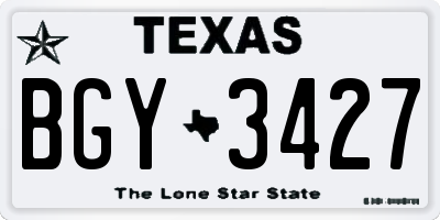 TX license plate BGY3427