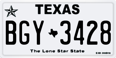 TX license plate BGY3428