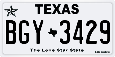 TX license plate BGY3429