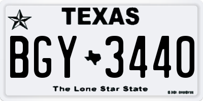 TX license plate BGY3440