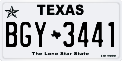 TX license plate BGY3441