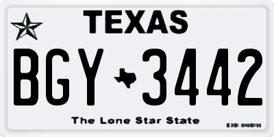 TX license plate BGY3442
