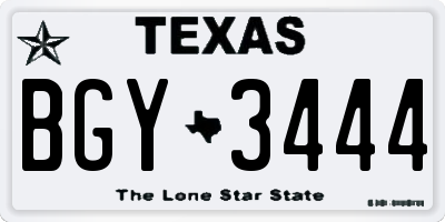 TX license plate BGY3444