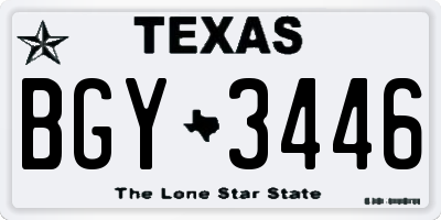 TX license plate BGY3446