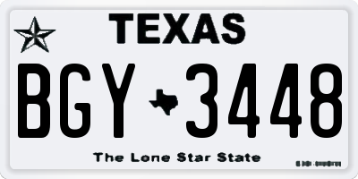 TX license plate BGY3448