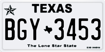 TX license plate BGY3453