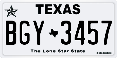 TX license plate BGY3457