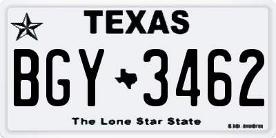 TX license plate BGY3462