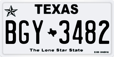 TX license plate BGY3482