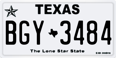 TX license plate BGY3484