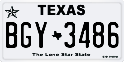 TX license plate BGY3486