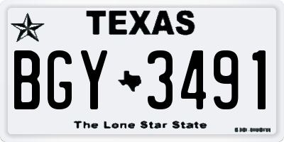 TX license plate BGY3491