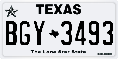 TX license plate BGY3493