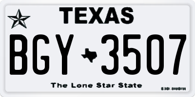 TX license plate BGY3507