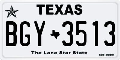 TX license plate BGY3513