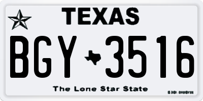 TX license plate BGY3516